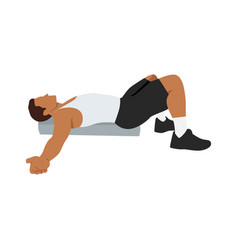 Man Doing Foam Roller Chest Opener Chest Exercise