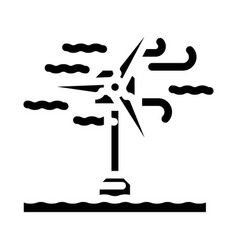 Offshore Wind Turbine Glyph Icon