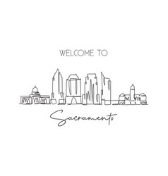 One Single Line Drawing Sacramento City