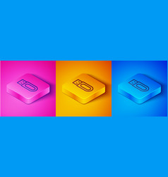 Isometric Line Usb Flash Drive Icon Isolated On