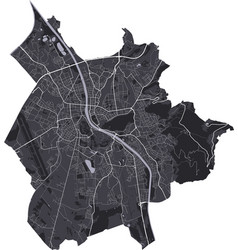 Salzburg Map Detailed Black Map Of City