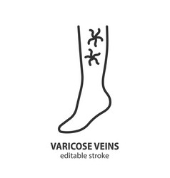 Varicose Veins Line Icon Leg Thrombosis