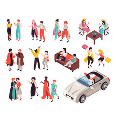 Women Friends Icons Set