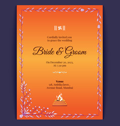 Floral Indian Wedding Luxury Invitation Card