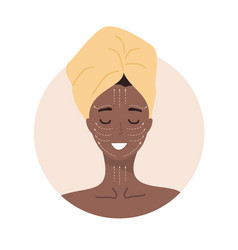 Facial Massage African Woman Portrait