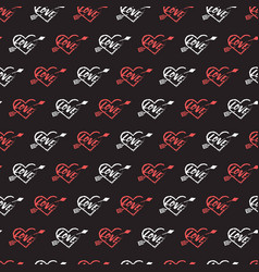 Heart And Arrow Brush Style Seamless Pattern