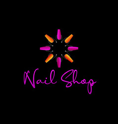 Nail Shop With Nails Symbol Shop Monogram