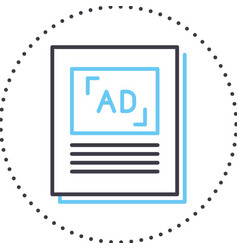 Newspaper Advertising Line Icon Outline Symbol