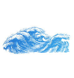 Ocean And Sea Waves Sketch Surf Wave Hand Drawn