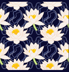 Pattern With Lotus Flowers And Leaves