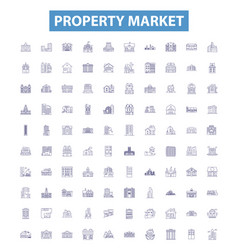 Property Market Line Icons Signs Set Real Estate