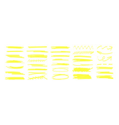 Yellow Marker Brush Lines Highlighter Underline