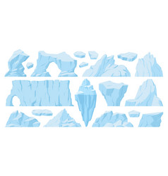 Antarctic Cartoon Ice Floating Glaciers And Snow