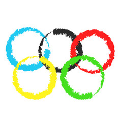 Brush Painted Olympic Rings Over