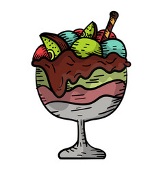 Hand Drawn Fruit Sundae