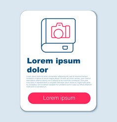 Line Photo Album Gallery Icon Isolated On Grey