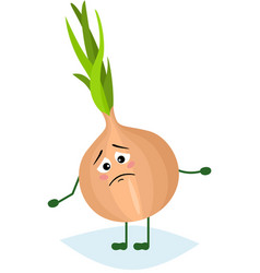 Onion Funny Mascot Feeling Sad