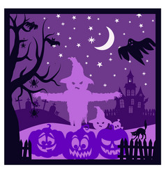 Paper Cut Halloween Night Design