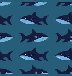 Pattern On A Marine Theme With Shark Ornament