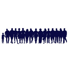 Society Silhouette Of Group Of Moving People