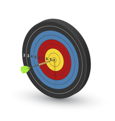 Sports Target With Arrow In Bullseye Circle Dart