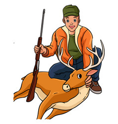 Deer Hunting Cartoon Colored Clipart