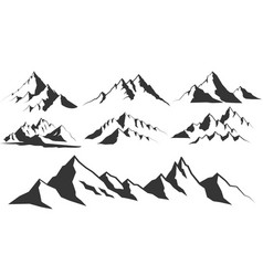 Mountains Silhouettes On The White Background