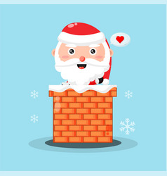 Santa Claus On A Chimney