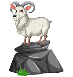 Cartoon Ram Standing Proudly On A Stone Ledge