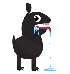 Clipart A Dog Drooling Saliva Out From