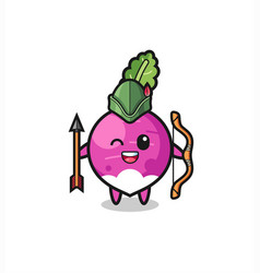 Turnip Cartoon As Medieval Archer Mascot