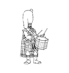 A Scottish Drummer In Bearskin Hat