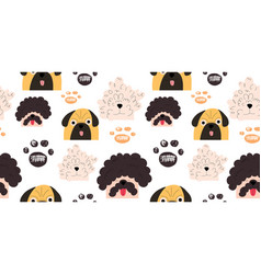 Dog Emotion Portrait Seamless Pattern Cute