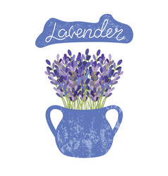 Lavender Flowers In A Vase Lettering