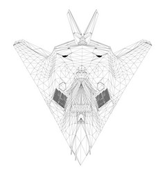 Wireframe A Modern Fighter Jet From Black Lines