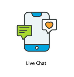 Live Chat Fill Outline Icons Simple Stock