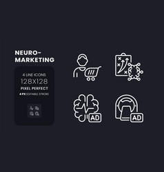 Neuro Marketing White Linear Desktop Icons On