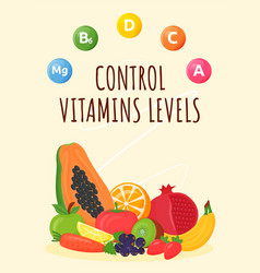 Control Vitamins Levels Poster Flat Template