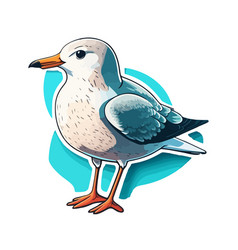 Cute Seagull Cartoon Style