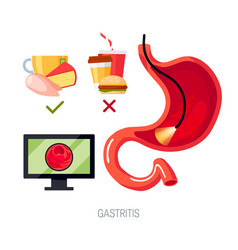 Gastritis Concept In Flat Style Icon