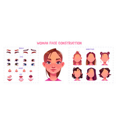 Woman Face Construction Kit With Facial Parts