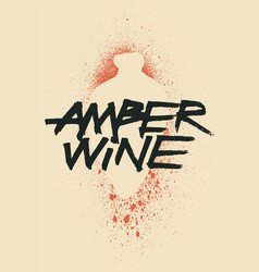 Amber Wine Qvevri Calligraphic Grunge Poster