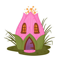 Flower Bud House Cartoon Fairytale