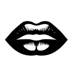 Lips Black Icon On White Background