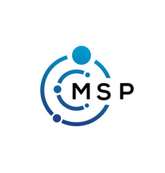 Msp Letter Technology Logo Design On White