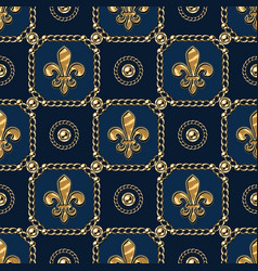 Pattern With Jewelry Gold Chains Fleur De Lis Sign