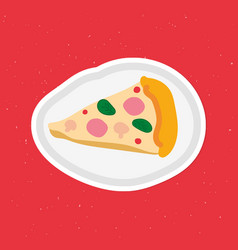 Slice Of Pizza Doodle Sticker With A White Border