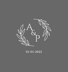 Initial Letter Ap Monogram Wedding Logo