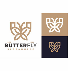 Letter U Butterfly Logo Design Symbol Icon