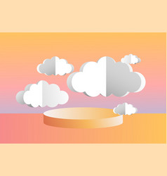 Papper Cut Cloud With Podium